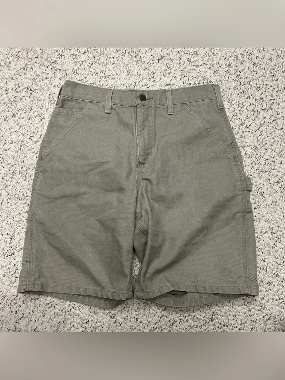 Vintage Carhartt Shorts B25 DES Size 28x9 (30) Original Fit Carpenter Cargo Sand